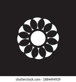 circular flower silhouette logo design