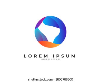 Circular Flowing Shape Logo Design Vector Template