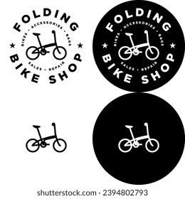 Circular Folding Bike Shop Cycling Biking Bike Label Logo Template Icon Sign Sigil Symbol Emblem Badge Vector EPS PNG Transparent No Background Clip Art Vector EPS PNG