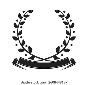 Circular foliate laurel wreath branches