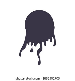 diseño de ilustración vectorial de estilo plano monocromo de forma circular con mancha de tinta de goteo