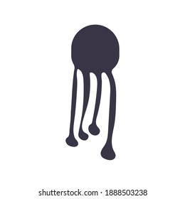 circular form drip ink monochrome flat style vector illustration design