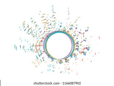 Circular formation with spray blots. Editable CLip Art. 