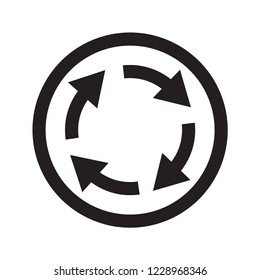 Circular Four Arrow Icon. Flat simple icon. Vector. Isolate on white background. 