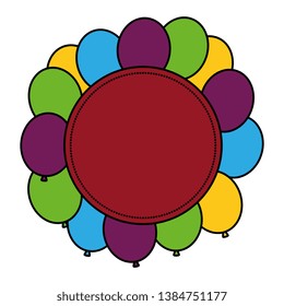 circular frame with balloons helium