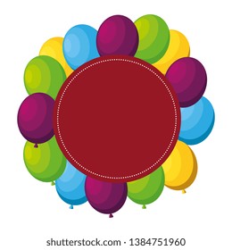 circular frame with balloons helium