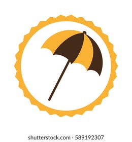 circular frame with beach umbrella