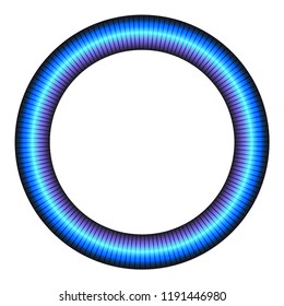 The circular frame with a blue pattern