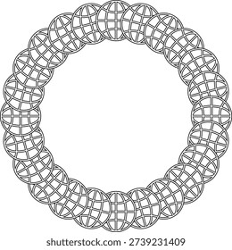 Circular frame border made of repetitive overlapping globe wireframe icons in black thin line art