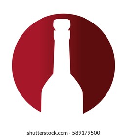 circular frame with bottle with cork