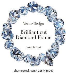 Circular frame with brilliant-cut diamonds vector illustration