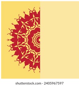 Circular frame card for congratulations for wedding invitations, Valentine's Day, birthday, holiday, gratitude, love confession. mandala Vector eps10.