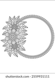 Circular frame Coloring Page for Adult