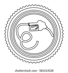circular frame contour with bio fuel hose vector illustration