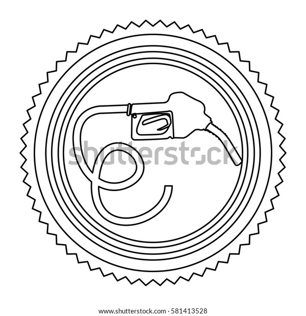circular frame contour with bio fuel hose
vector illustration