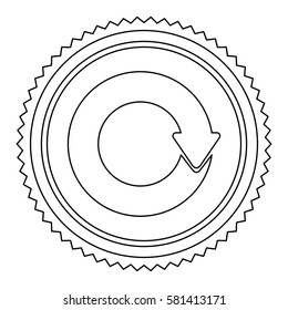 circular frame contour with circular reuse symbol vector illustration