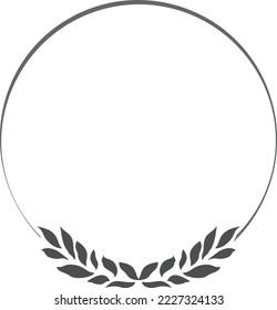 marco circular decorado con algunas hojas, adecuado para trabajos gráficos, plantillas y imágenes prediseñadas