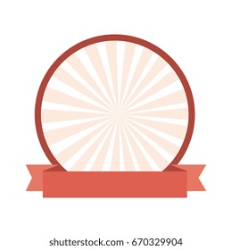 circular frame with decorative ribbon icon 