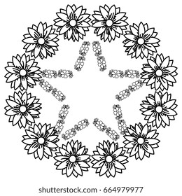 circular frame deoration floral