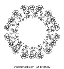 circular frame deoration floral