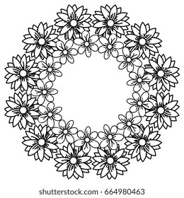 circular frame deoration floral