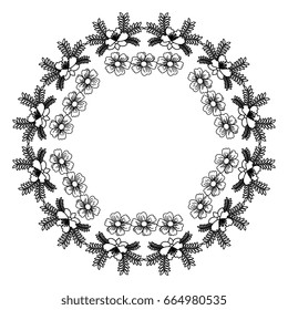 circular frame deoration floral