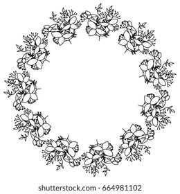 circular frame deoration floral