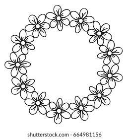 circular frame deoration floral