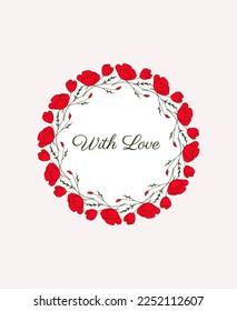 Circular frame design for Valentine's Day, Frauentag Hochzeiten, Geburtstagseinladung 