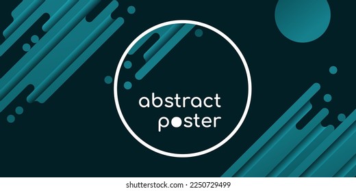 Circular frame and diagonal rounded geometric elements on abstract tech background for modern presentation, poster, flyer, advertisement, cover, UI, website design