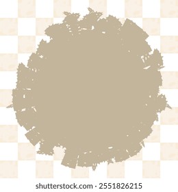 Circular frame with distressed texture. Rough, grunge-like edges create a worn appearance. Light brown color evokes a vintage aesthetic. For graphic design, photography, or social media post quotes .