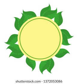 circular frame with ecology leafs plants