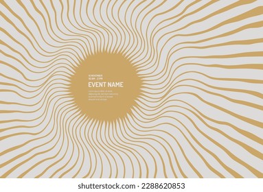 Circular frame element. Radial racy vector design. Art composition with copy space. Cover design template. 3D illustration for brochure, poster, presentation, flyer or banner.