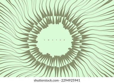 Circular frame element. Radial racy vector design. Art composition with copy space. Cover design template. 3D illustration for brochure, poster, presentation, flyer or banner.