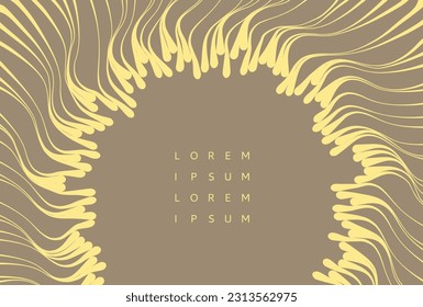 Circular frame element. Radial racy vector design. Art composition with copy space. Cover design template. 3D illustration for brochure, poster, presentation, flyer or banner.