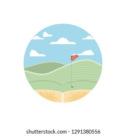 circular frame with field golf