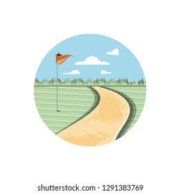 circular frame with field golf