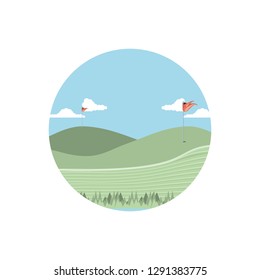 circular frame with field golf