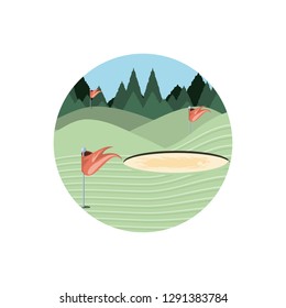 circular frame with field golf