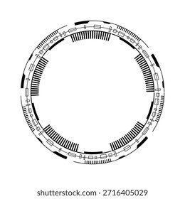 Marco circular con un diseño futurista, ideal para interfaces digitales y fondos tecnológicos.