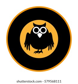 circular frame with halloween owl