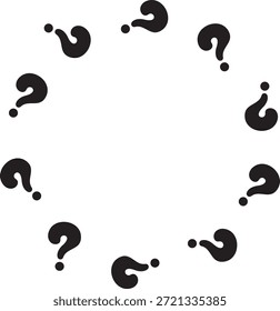 Ilustración de marco circular de un signo de interrogación