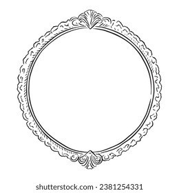 A circular frame inspired by gilt edged frames of the 1800's. Hand drawn in a sketchy style on an iPad pro and Procreate.