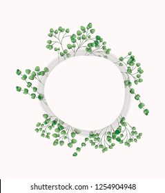 circular frame with laurel leafs