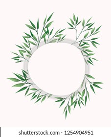 circular frame with laurel leafs