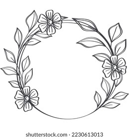 circular frame of laurel leaves