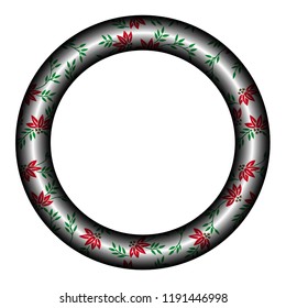 The circular frame with a leaf pattern