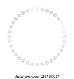 Circular frame made of halftone dots