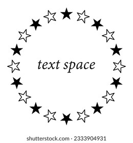 A circular frame material in which stars are arranged.