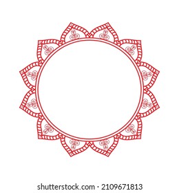 Circular frame pattern in form of mandala for Henna, Mehndi, tattoo, decoration. Decorative frame - ornament in ethnic oriental style. Coloring book page